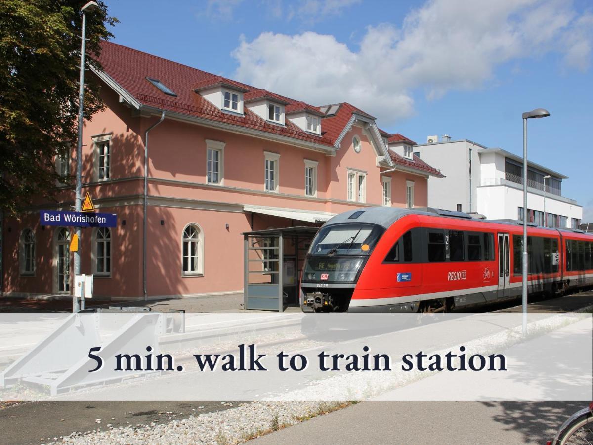 Tolle Zweiraum-Ferienwohnung In Bester Lage L Innenstadtnaehe L 1 Minute Zum Bahnhof L Tv L Free-Wlan L Keine Kueche L Willkommen Im Hallo!-Apartment 4 Bad Worishofen Luaran gambar